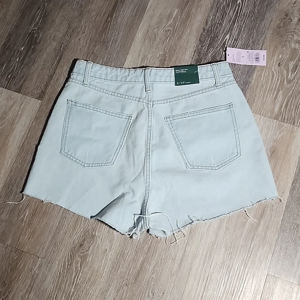 Wild Fable Highest Rise Cheeky Denim Shorts- light wash distressed